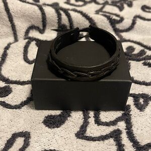Black Braided Leather Bracelet